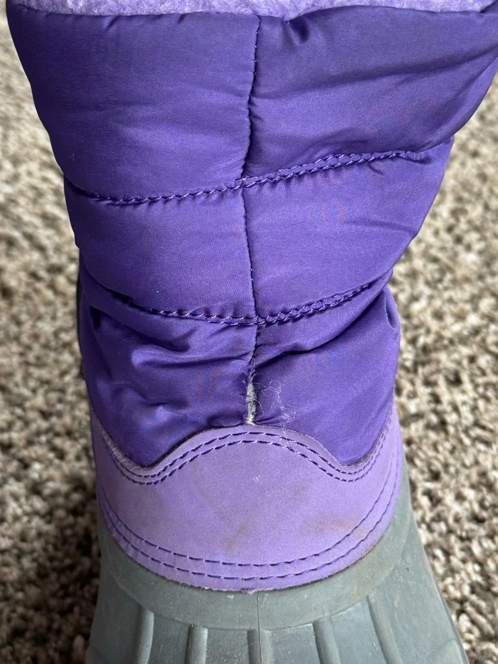Lands' End Purple and Gray Kids Frost Insulated Waterproof Snow Boots